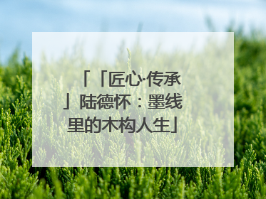 「匠心·传承」陆德怀：墨线里的木构人生
