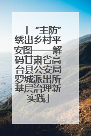 “主防”绣出乡村平安图——解码甘肃省高台县公安局罗城派出所基层治理新实践