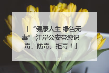 “健康人生 绿色无毒” 江岸公安带您识毒、防毒、拒毒！