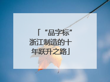 “品字标”浙江制造的十年跃升之路