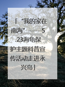 “我的家在南海”——5.23海龟保护主题科普宣传活动走进永兴岛