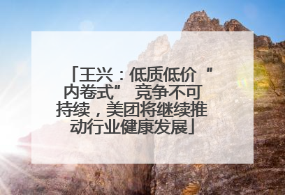 王兴：低质低价“内卷式” 竞争不可持续，美团将继续推动行业健康发展