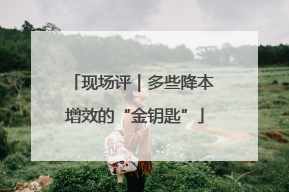 现场评｜多些降本增效的“金钥匙”