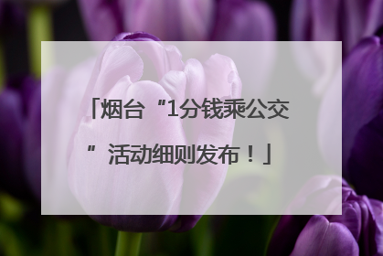 烟台“1分钱乘公交”活动细则发布！