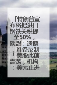 特朗普宣布将把进口钢铁关税提至50%，欧盟：遗憾，准备反制！美股此前震荡，机构：美元正进入熊市
