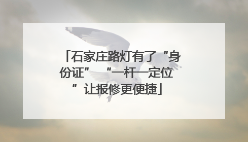 石家庄路灯有了“身份证” “一杆一定位”让报修更便捷
