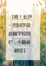 疼！长沙一男同学凌晨翻学校围栏，小腿被刺穿