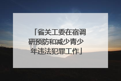 省关工委在宿调研预防和减少青少年违法犯罪工作