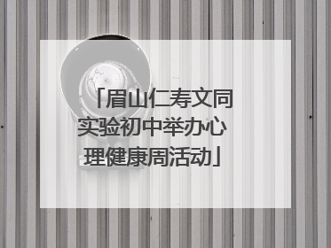 眉山仁寿文同实验初中举办心理健康周活动