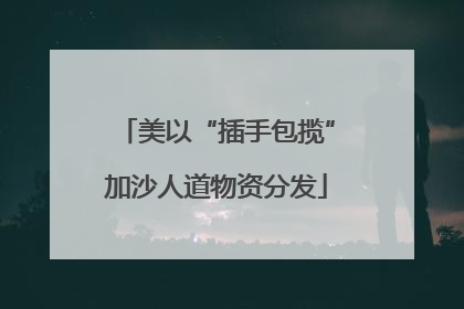 美以“插手包揽”加沙人道物资分发