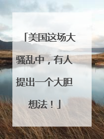 美国这场大骚乱中，有人提出一个大胆想法！