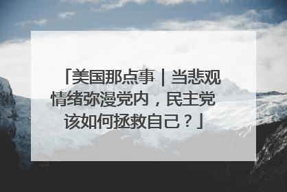 美国那点事｜当悲观情绪弥漫党内，民主党该如何拯救自己？