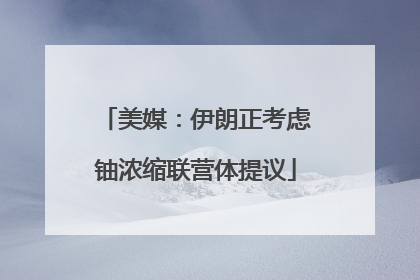 美媒：伊朗正考虑铀浓缩联营体提议