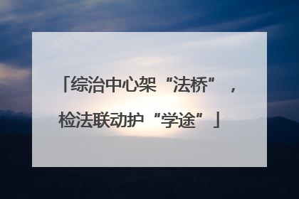 综治中心架“法桥”，检法联动护“学途”