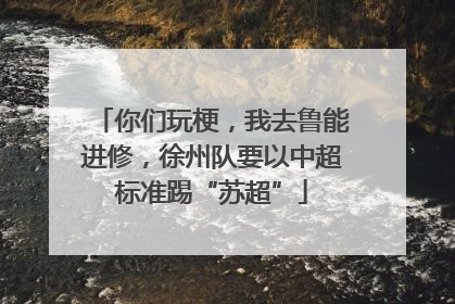 你们玩梗，我去鲁能进修，徐州队要以中超标准踢“苏超”