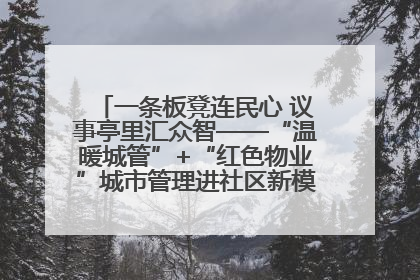 一条板凳连民心 议事亭里汇众智——“温暖城管”+“红色物业”城市管理进社区新模式绘就城市管理社区治理新画卷