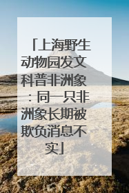 上海野生动物园发文科普非洲象：同一只非洲象长期被欺负消息不实