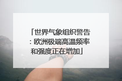世界气象组织警告：欧洲极端高温频率和强度正在增加