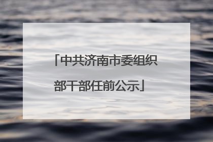 中共济南市委组织部干部任前公示