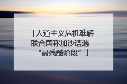 人道主义危机难解 联合国称加沙遭遇“最残酷阶段”