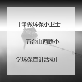 争做环保小卫士——五台山西路小学环保宣讲活动