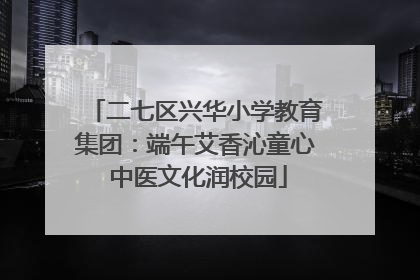 二七区兴华小学教育集团：端午艾香沁童心 中医文化润校园