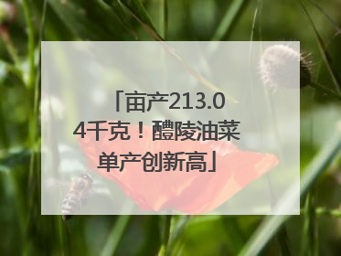 亩产213.04千克！醴陵油菜单产创新高