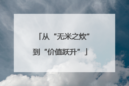 从“无米之炊”到“价值跃升”