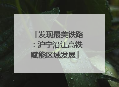 发现最美铁路：沪宁沿江高铁赋能区域发展