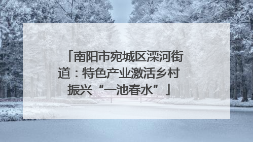 南阳市宛城区溧河街道：特色产业激活乡村振兴“一池春水”