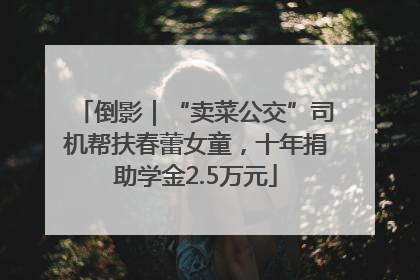 倒影｜“卖菜公交”司机帮扶春蕾女童，十年捐助学金2.5万元