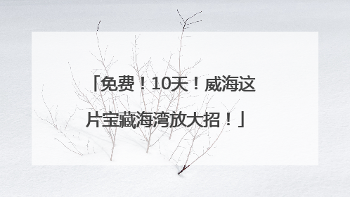 免费！10天！威海这片宝藏海湾放大招！