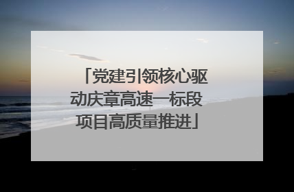 党建引领核心驱动庆章高速一标段项目高质量推进