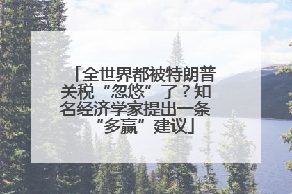 全世界都被特朗普关税“忽悠”了？知名经济学家提出一条“多赢”建议