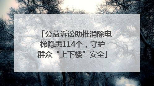 公益诉讼助推消除电梯隐患114个，守护群众“上下楼”安全