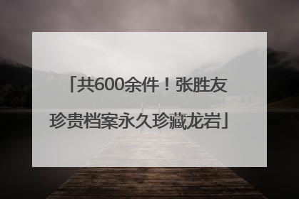 共600余件！张胜友珍贵档案永久珍藏龙岩