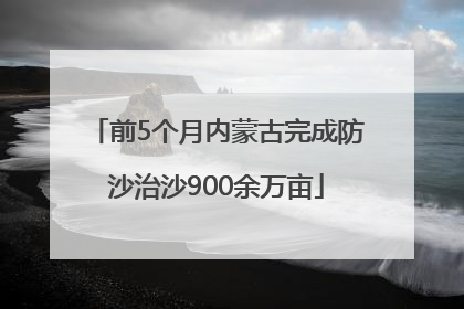 前5个月内蒙古完成防沙治沙900余万亩