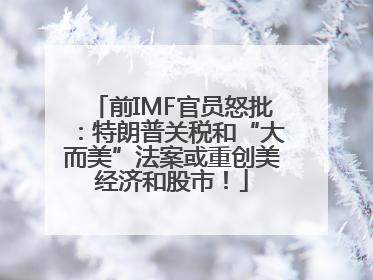 前IMF官员怒批：特朗普关税和“大而美”法案或重创美经济和股市！