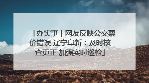 办实事｜网友反映公交票价错误 辽宁阜新：及时核查更正 加强实时巡检
