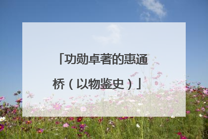 功勋卓著的惠通桥（以物鉴史）