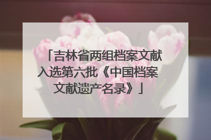 吉林省两组档案文献入选第六批《中国档案文献遗产名录》