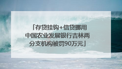 存贷挂钩+信贷挪用 中国农业发展银行吉林两分支机构被罚90万元