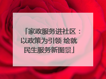 家政服务进社区：以政策为引领 绘就民生服务新图景