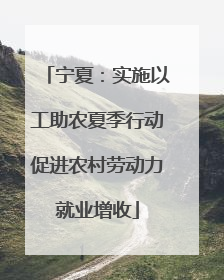 宁夏：实施以工助农夏季行动促进农村劳动力就业增收
