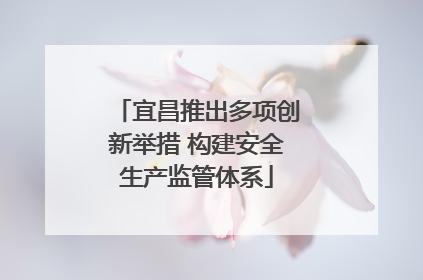 宜昌推出多项创新举措 构建安全生产监管体系