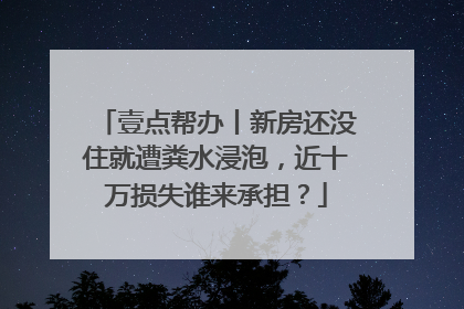 壹点帮办丨新房还没住就遭粪水浸泡，近十万损失谁来承担？