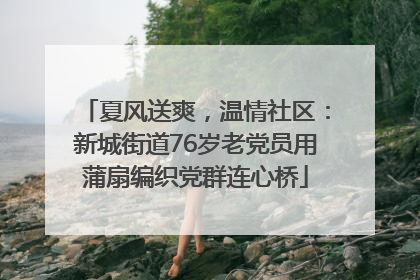 夏风送爽，温情社区：新城街道76岁老党员用蒲扇编织党群连心桥