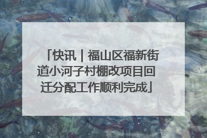 快讯｜福山区福新街道小河子村棚改项目回迁分配工作顺利完成