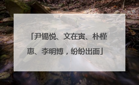 尹锡悦、文在寅、朴槿惠、李明博，纷纷出面