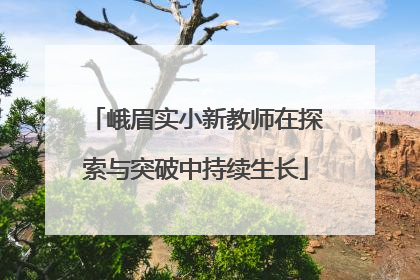 峨眉实小新教师在探索与突破中持续生长